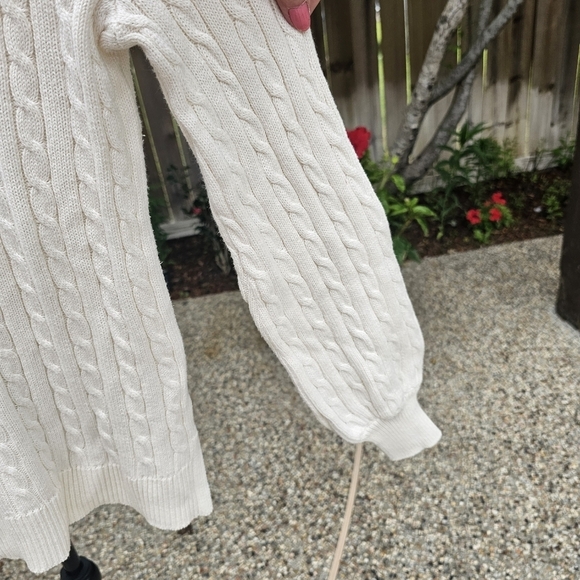 Lauren ralph lauren Puff Sleeve Ribbed Cable Cotton Sweater Pullover SP - Picture 13 of 13